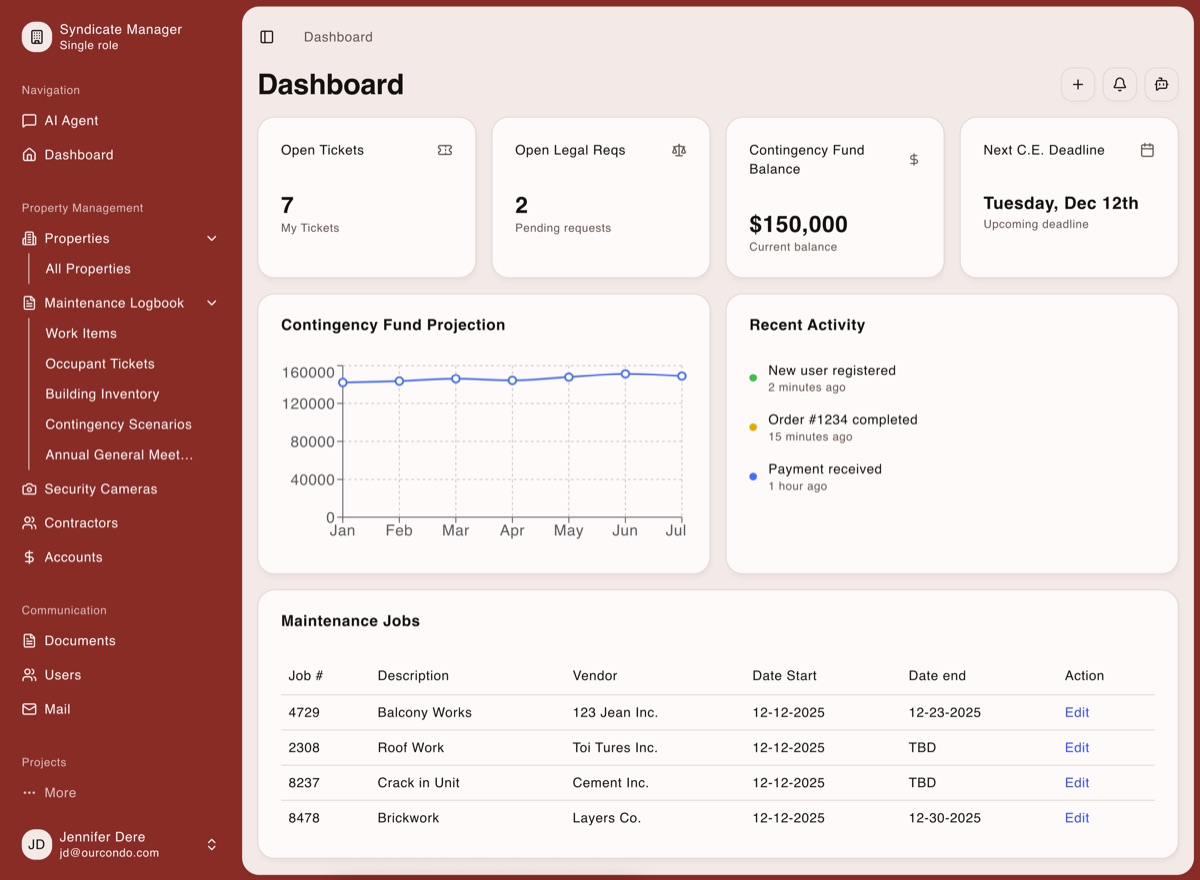 Edifice dashboard